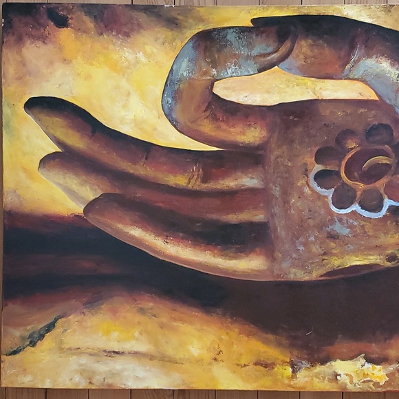 Large Chin Mudra Oil Painting - Picture 2 of 5
